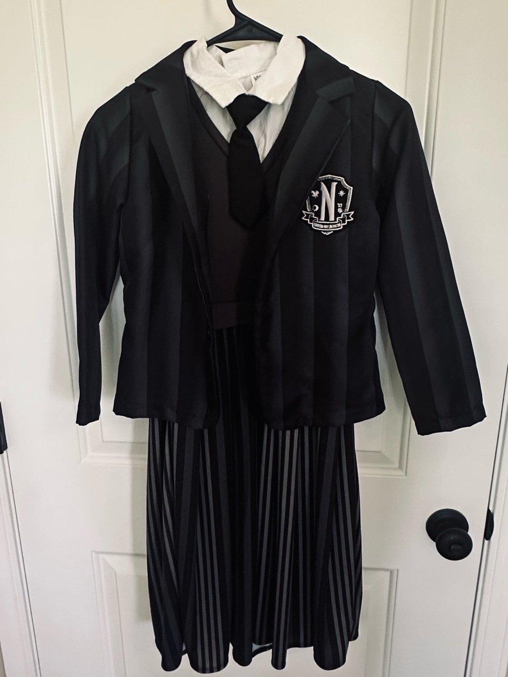 Wednesday's Black Nevermore Academy Uniform Costume Child Size Medium.